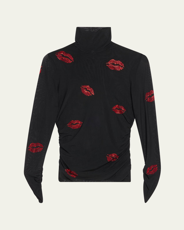 Kissing Booth Mesh Turtleneck Top